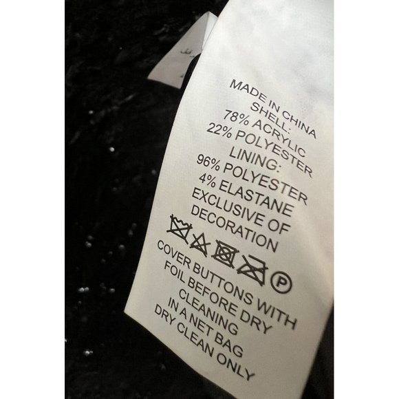 Kate Spade Sparkle Tweed Long Coat Jacket Black Size 4 New! - Picture 8 of 10